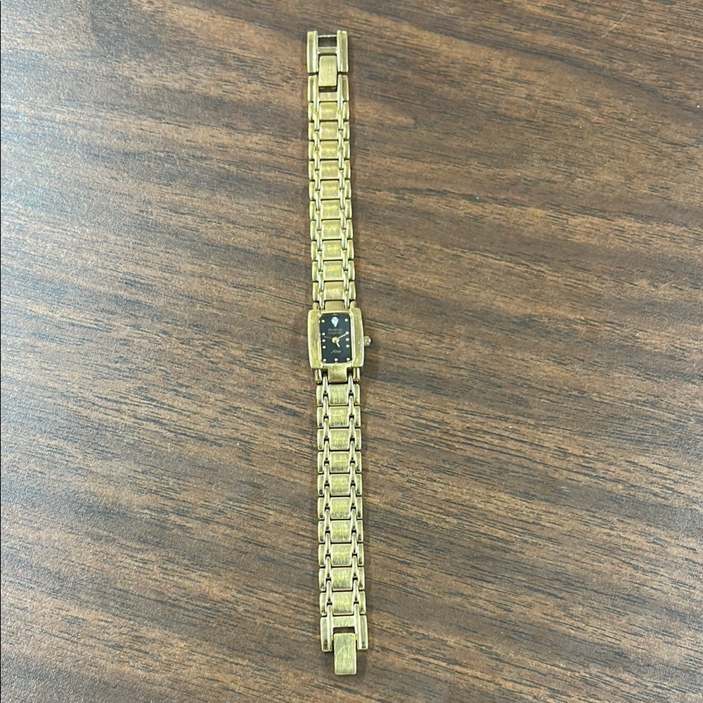 Armitron Gold-Tone Watch with Black Dial